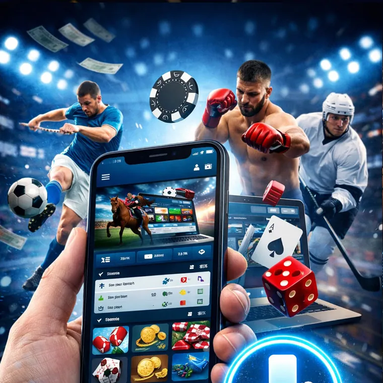 A close-up of hands managing a betting account on a taya365 mobile app, illustrating responsible bankroll management and strategic betting.
